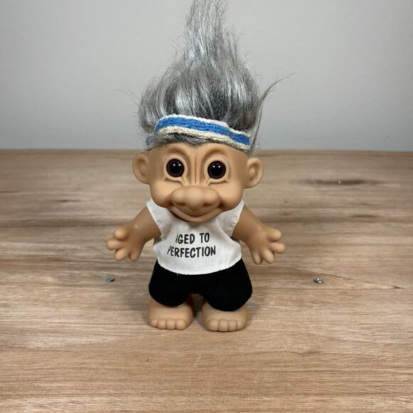 Russ Other - Vintage‎ 1990s Russ Troll Doll "Aged to Perfection" with Hairband and Shirt